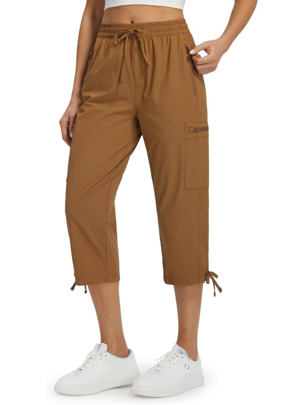 Women's Hiking Capri Cargo Pants - Lightweight, Cropped Summer Outdoor Trousers